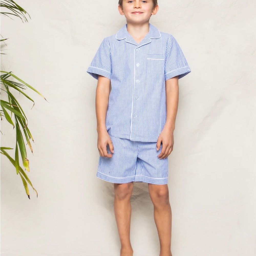 Kids Blue Striped Pajamas petite plume